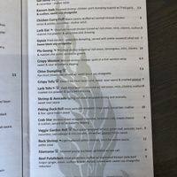 Menu at Sumittra in Charles Town