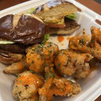 Fried cauliflower with buffalo sauce   at Hungry Vegan in Savannah