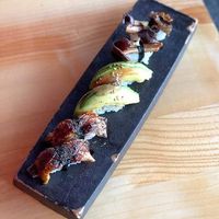 Avocado and mushroom nigiri  at Lucky Robot in Austin