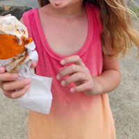soft-serve waffle cone at Irie Pops in St John