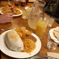Vegan burrito with pineapple juice at Taco Amigo - 타코 아미고 in Seoul