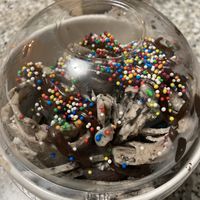 Dairy free cookies and cream rolled ice cream at Frozen Rolls Creamery in Austin