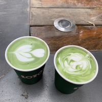 Coconut matcha lattes at Lot Sixty One Coffee in Valletta