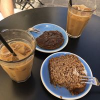 Coconut bread and vegan flapjack  at Lot Sixty One Coffee in Valletta
