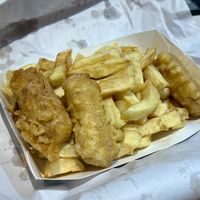 Chips & vegan battered sausages   at The Chippy Blairgowrie in Blairgowrie