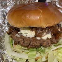 This cheese was insane (smokehouse burger)  at Stand-Up Burgers - Wells in Chicago