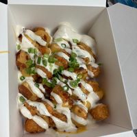 Loaded tots (very yummy) at Stand-Up Burgers - Wells in Chicago