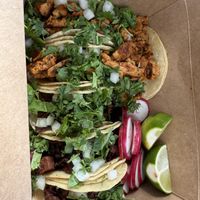 Vegan chicken and carnitas   at Crearéé (FKA Mercado Mexico) in Bishop