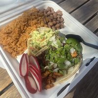 Vegan Taco trio with one of each type of taco   at Crearéé (FKA Mercado Mexico) in Bishop