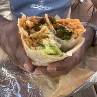 Vegan burrito with jackfruit carnitas    at Crearéé (FKA Mercado Mexico) in Bishop