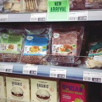 Vegan meats at The Plantbase Store at Longdan Oriental Supermarket in North West London