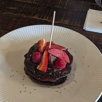 Vegan chocolate Pancakes at Manifest Lisbon in Lisbon