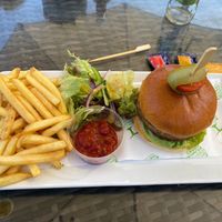 Vegan burger at Dunstanburgh Castle Hotel in Alnwick