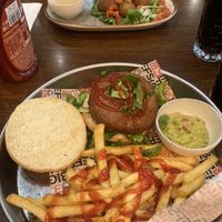 Vegan falafel (background) vegan burger (foreground)  at SAW - Big Chefs in Istanbul