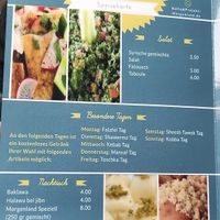 Speisekarte at Projekt Morgenland in Horb Am Neckar