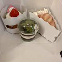 Strawberry shortcake, matcha cake, peach shortcake  at The Vegan Marshmallooow in Tokyo