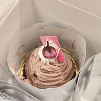 Sakura mont blanc cake at The Vegan Marshmallooow in Tokyo