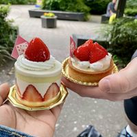 Strawberry shortcake and Strawberry Tart  at The Vegan Marshmallooow in Tokyo