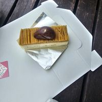 Pistachio cake at The Vegan Marshmallooow in Tokyo