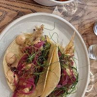 Fried tofu wraps with sweet potato fries at nue ground in South West London