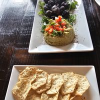Pan roasted smoked organic cremini mushrooms w broccoli mash w (gluten free) crackers  at Ka Papa Cuisine in Sarasota