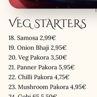 Lots of veggie options and majority vegan friendly or can be made vegan  at Indian Delights in Lanzarote