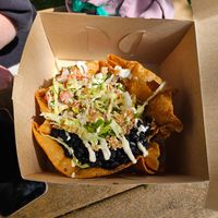 The bean burrito bowl--the white stuff was a cultured sour cream at Black Magic Mexican in Lebanon