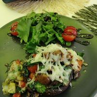 Gefüllter und überbackener Portobello at Parsley and Thyme in Silves