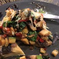 Close up of the stuffed portobello mushroom   at Parsley and Thyme in Silves