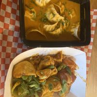 Chili and Kathmandu-style vegan momos  at CAFEMANDU in Irving