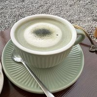Mugwort Latte with Plant Mylk, of course.  at Pengohoda - 펜고호다 in Jeju