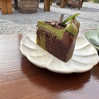 Matcha Chocolate Cake (V, GF). at Pengohoda - 펜고호다 in Jeju