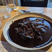 Mole negro with portobello mushrooms at Copal in Santa Cruz
