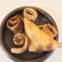 Starter.  Sambusa and spicy pancakes.  at Semai in Amsterdam