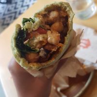Matcha wrap with chickpea filling at Mom's Healthy Kitchen in Munich