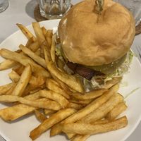 Vegan burger and chips at Slice + Dice in Norwich