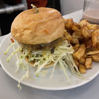 the cancun burger  at Slice + Dice in Norwich