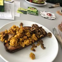 *eggs* and mushroom toast (avo swapped for eggs)  at Slice + Dice in Norwich