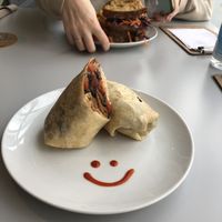 Burrito and banh mi sandwich  at Slice + Dice in Norwich