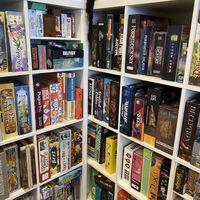 Some of the games available!  at Slice + Dice in Norwich