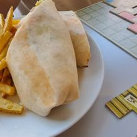 Burrito and chips at Slice + Dice in Norwich