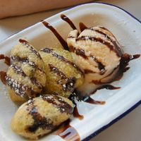Deep fried oreos and ice cream at Slice + Dice in Norwich
