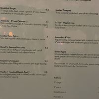 Brunch menu as of 15/12/24 at Slice + Dice in Norwich