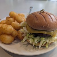 Catan burger at Slice + Dice in Norwich