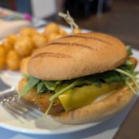 Pesto burger at Slice + Dice in Norwich