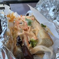 Vegan Banh Mi, requested no jalapeno. Way too much spicy mayo.  at Tony's Darts Away in Burbank