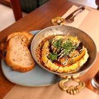 Hummus & eggplant at Faire Brunch & Drinks in Barcelona