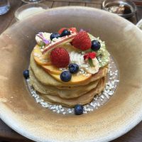 Vegan pancakes  at Faire Brunch & Drinks in Barcelona