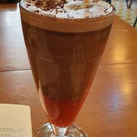 Iced choco berry it's chocolate jam coffee milk at Faire Brunch & Drinks in Barcelona