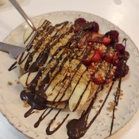 Vegan pancake with fruits at Maria Rosa in Ponte De Lima